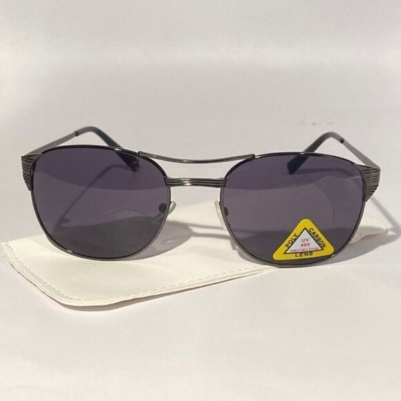 0564 Aviator Sunglasses Black Frame Black Lens UV400 NWT